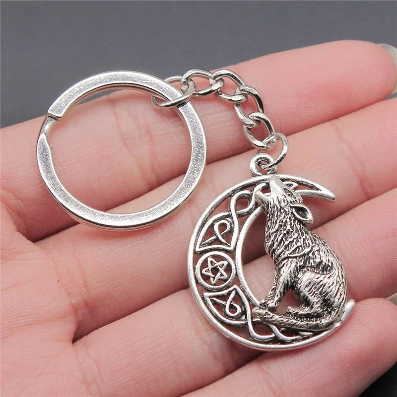New Fashion Keychain Animal Wild Wolf Pendants DIY Men Silver Color Car Key Chain Ring Holder Souvenir For Gift | Украшения и