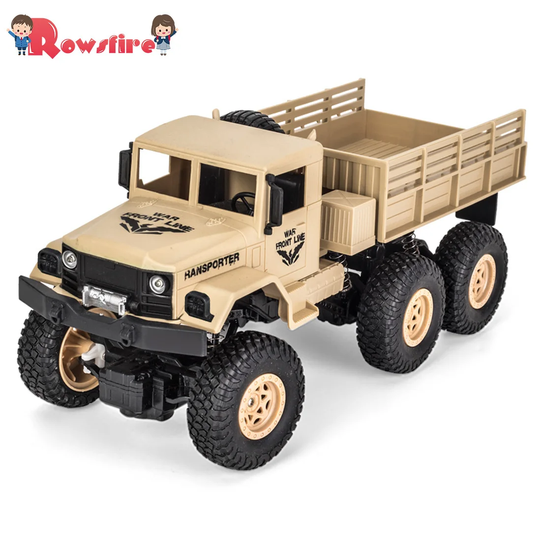 1:18 2,4G 10км/ч RC военный грузовик RC шесть-колесо грузового автомобиля дистанционного Управление игрушка для детей-Dongfeng № 8 желтого цвета