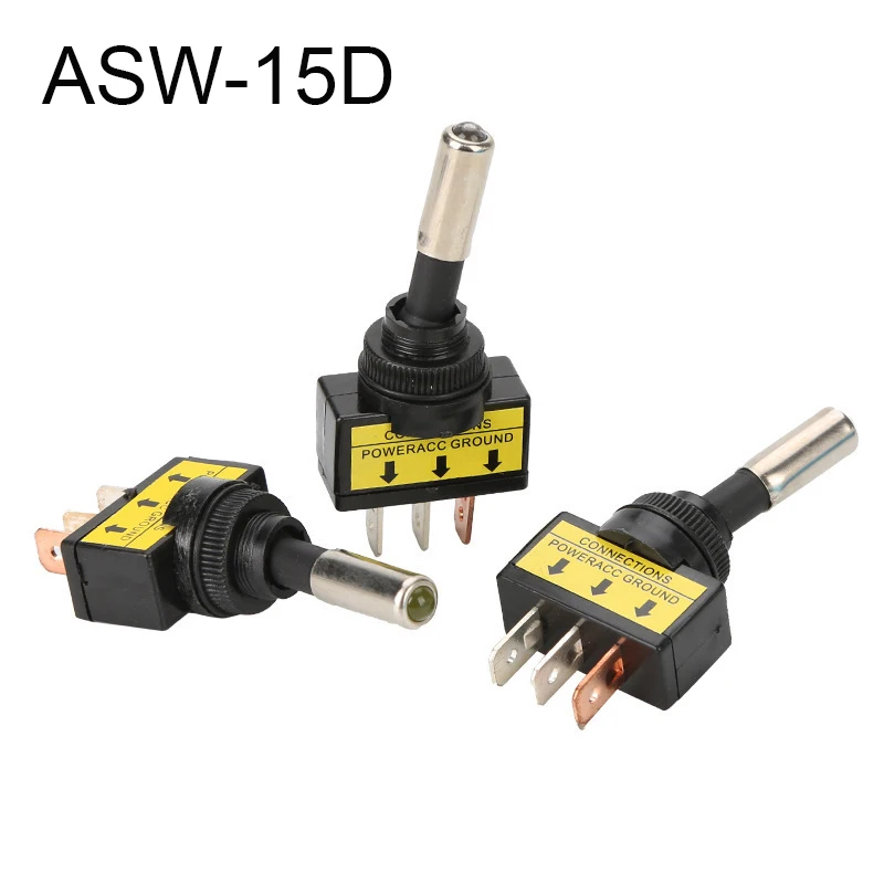 ASW-15D 12V 20A переключатель ВКЛ./ВЫКЛ. 12 мм красный зеленый синий желтый белый