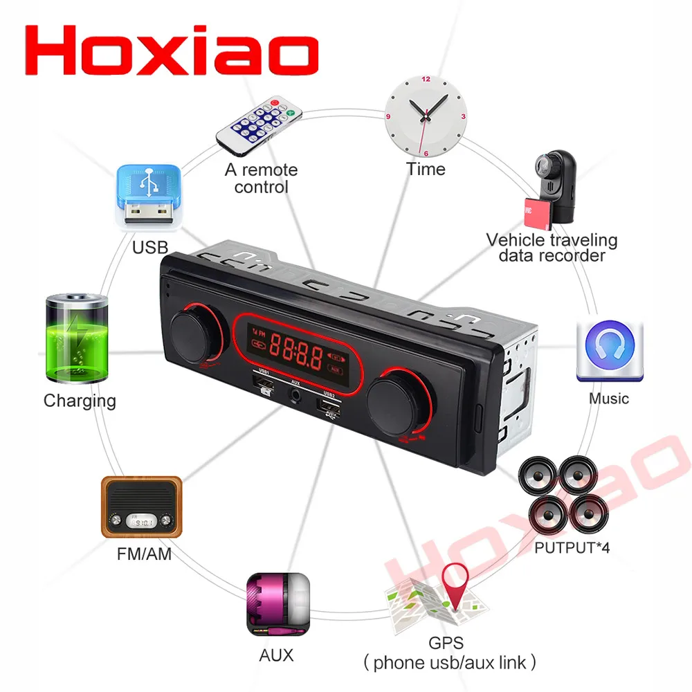 Автомобильный MP3 плеер стерео система с поддержкой Bluetooth FM/AM Типоразмер 1 din 12 В