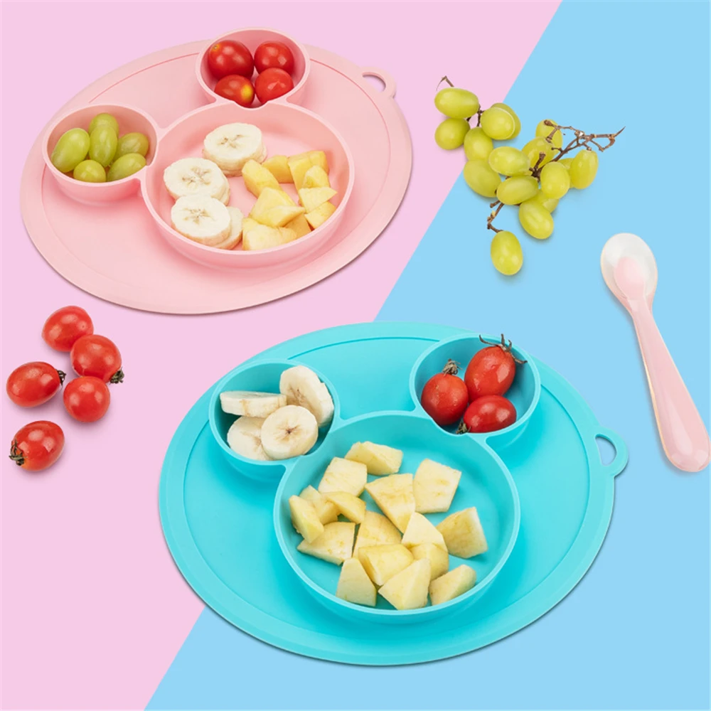 2020 Baby Feeding Plate Set Children Food Silicone Safety Plates Tableware Child Bowl Kids Eating Dishes | Мать и ребенок