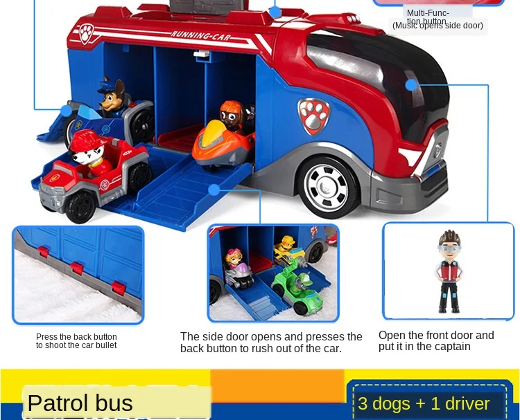 Paw Patrol Автомобильная смотровая башня с музыкальными фигурками Patrulla Canina Paw Patrol автобус игрушки для детей рождественские подарки D67