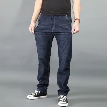 

2020 New Fashion Casual Stretch Denim Pants Men Black Jeans High Quality Solid Color Trousers Male Plus Size 40 42 HX285