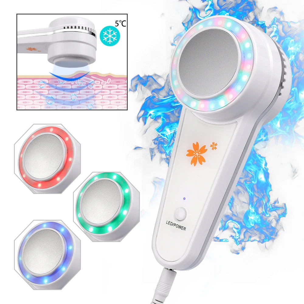 

3 Colors Photon Face Treatment For Wrinkles Skin Tightening Shrink Pores Anti Aging Cold Hammer Cryotherapy Skin Care Tools