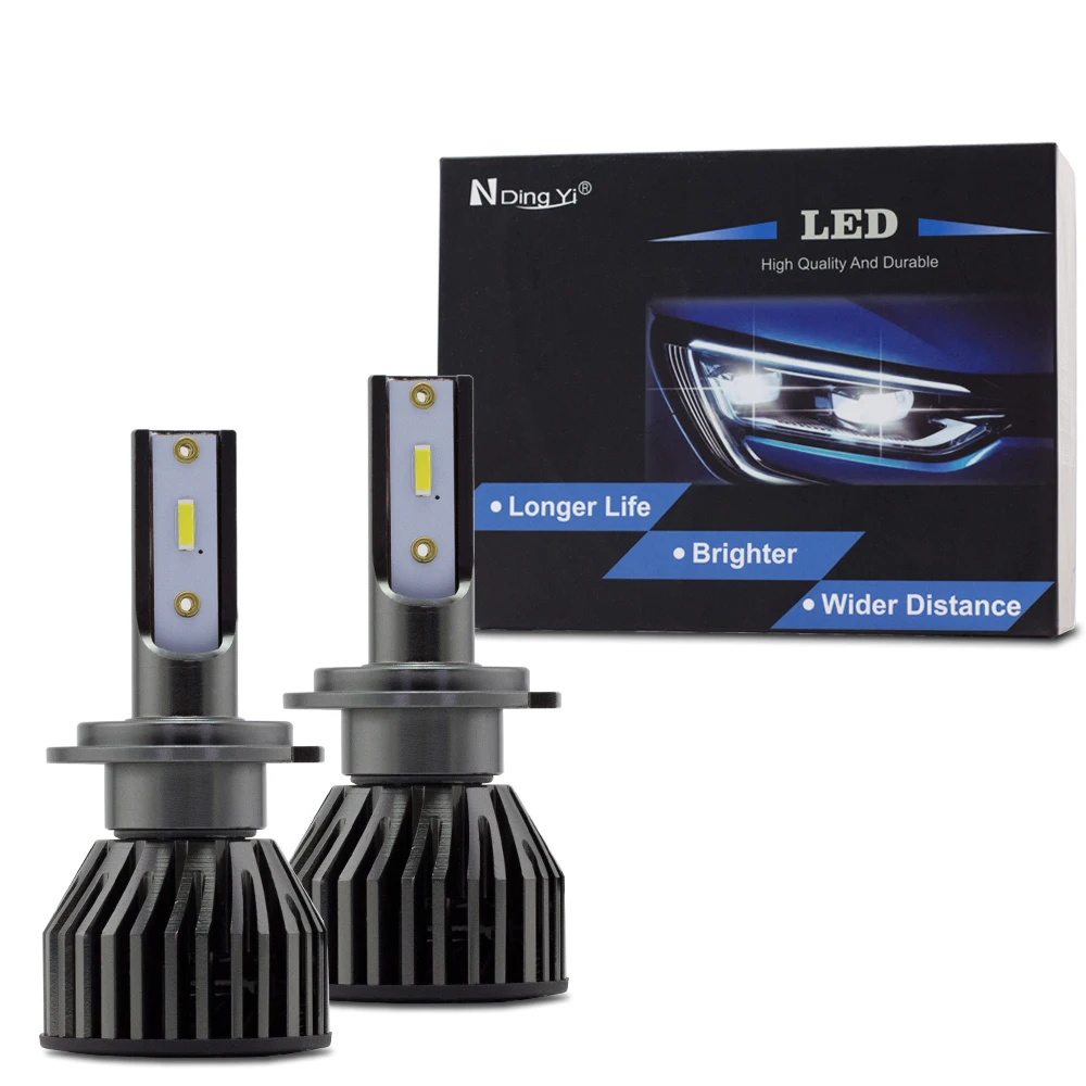 

Bedehon 1 Set Mini LED Headlight Bulb 1860 Chips H7 LED Car Light 48W 12V 6500K 3600LM Triple brightness Than Original Lamp