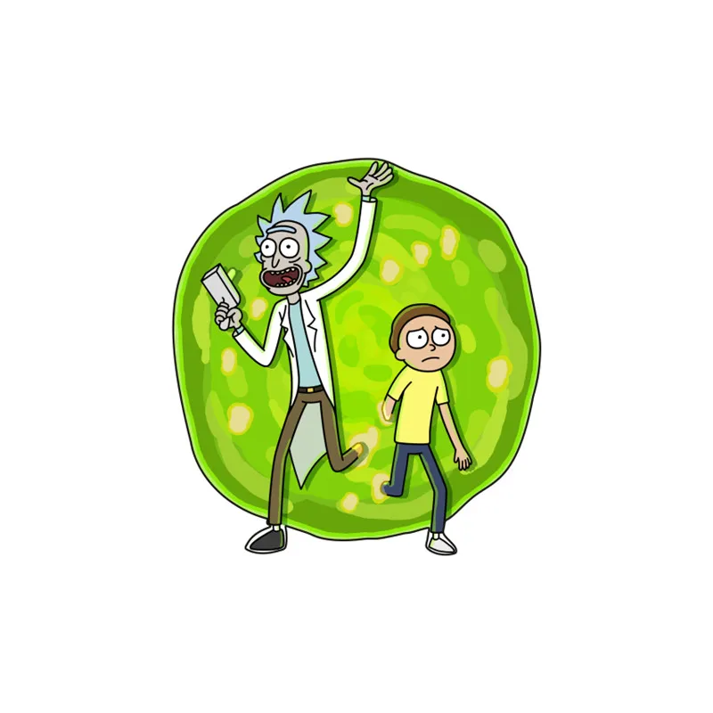 1PCS Hot Selling Rick And Morty Icon Cartoon Badge Acrylic Brooch Pin For Decoration On Backpack T-shirt Clothes Kids Party Gift - Цвет: Лазерный