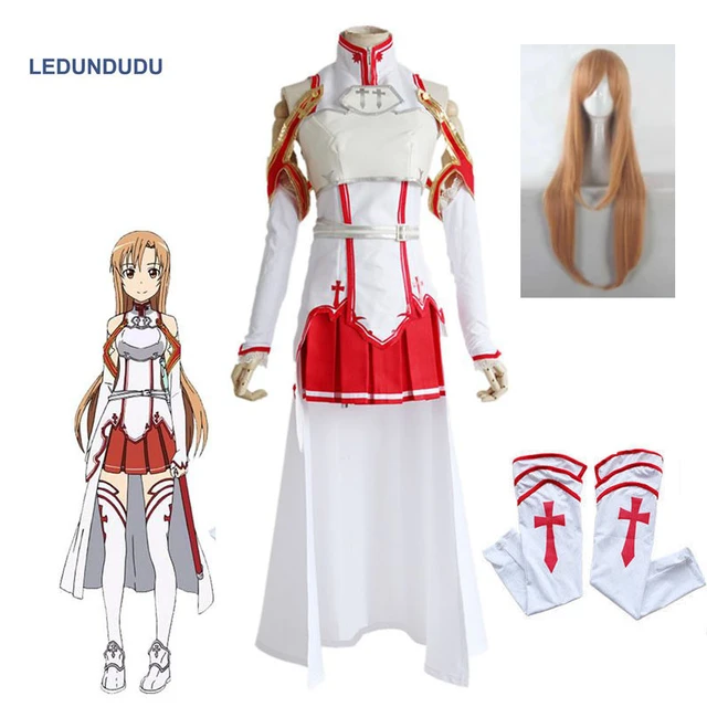 Anime Sword Art Online Asuna Cosplay Costume Dress Uniform For Halloween Sao  Asuna Yuuki Battle Suit Outfits Full Set With Wig - Cosplay Costumes -  AliExpress