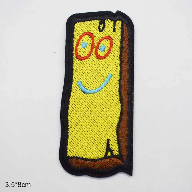 Yellow Wood Block Plank Iron On Embroidered Clothes Patches For Girl Woman Clothing Stickers Garment 1