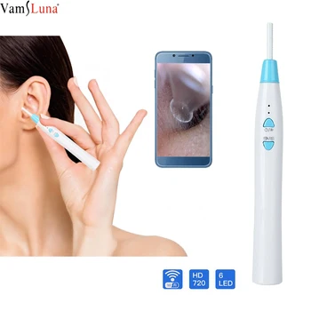 

HD 720P Wireless WiFi Ear Endoscope Visual Ear Spoon Earpick Mini Inspection Otoscope Camera For Earwax Cleaner By Android, IOS