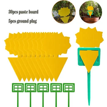 

Double Sided Glue Insect Sticky Board Pest Repellent Board Bug Fly Gnat Trap Hooks Digging Tool for Plant Pot new