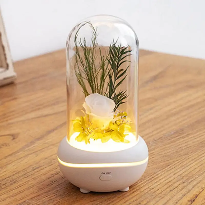 LED Rose Light Aromatherapy Lamp Aroma Essential Oil Diffuser Birthday Present DXAF
