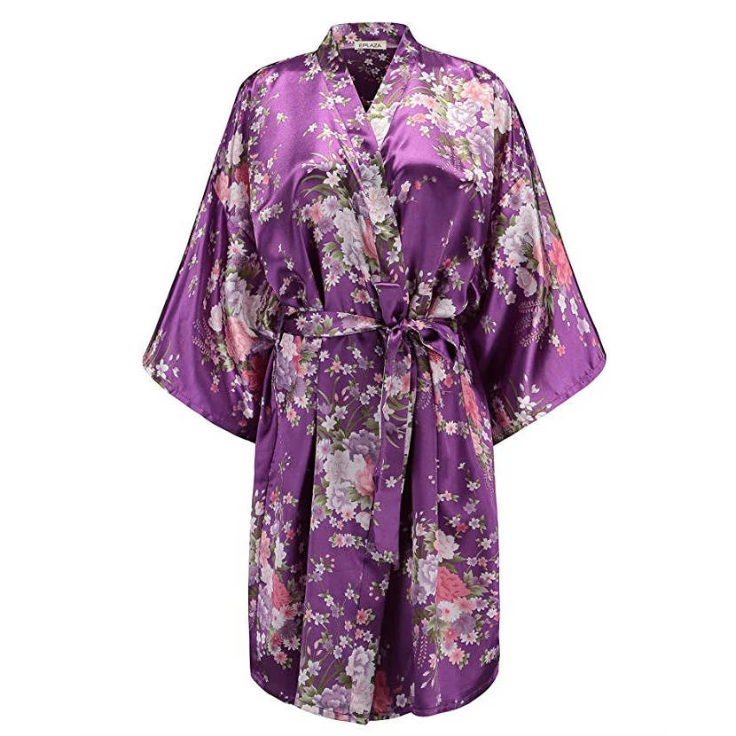 Женское платье Ночная одежда сексуальное свадебное платье невесты Домашняя одежда с цветочным принтом домашний халат кимоно