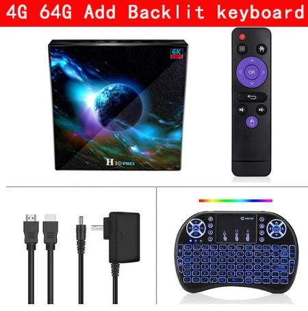 H10 Pro Smart tv BOX Android 9,0 4 Гб 64 Гб 32 Гб Allwinner H603 2,4G& 5G wifi 1080P 4K Google Netflix Youtube телеприставка pk X96H - Цвет: 4G 64G  Add keyboard