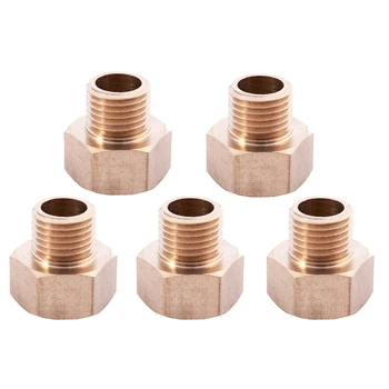 

3/8BSP x 1/4BSP M/F Threaded Hex Head Brass Pipe Reducer Bushing 5pcs