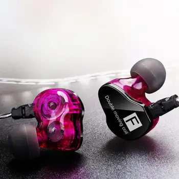 

Brand QKZ CK9 Earphone Dual Moving Coil In-ear Headset Heavy Bass Stereo Earphone HIFI DJ Sport Earphone Headset Earbud