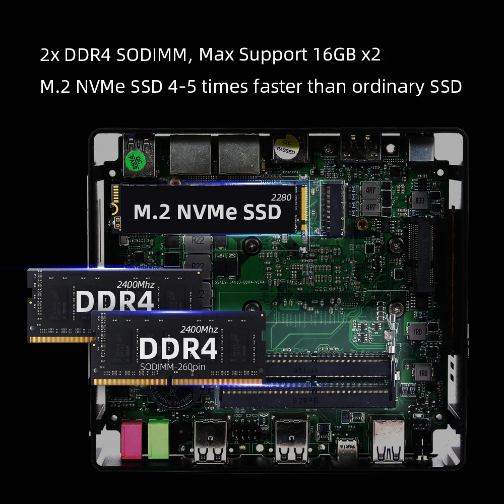 XCY X41 Mini PC 10th Gen Intel Core i7 10510U DDR4 M.2 SSD 8*USB HDMI DP 4K 60fps 2*LAN Type-C WiFi Bluetooth Windows 10 HTPC-3