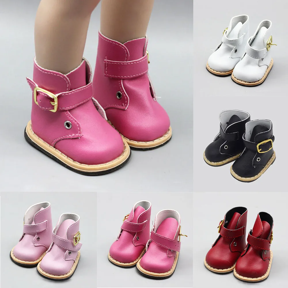 18 Inch American Doll Boots Shoes Pink Red White Black Shoes Fit for 43cm Height Born Baby Doll Girls Doll Accessories