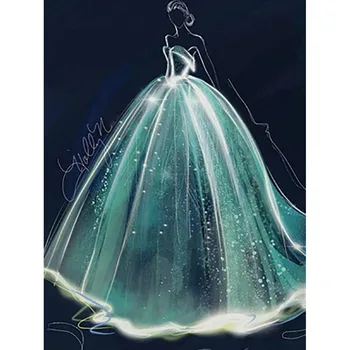 

Wedding Dress Clothes New Arrival DIY Crystal Full Drill Square 5D Diamond Painting 3D Cross Stitch Kit Mosaic Round Rhinestone