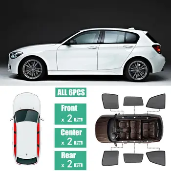 

Fit For BMW 1 SERIES 6Pcs Windows Sunshade UV Ray Protector Mesh Block Privacy Visor
