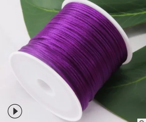 50Meters X 1MM Chinese Knot Rattail Satin Cord for Braided Macrame String Jewelry Findings Beading Rope 34 Colours 