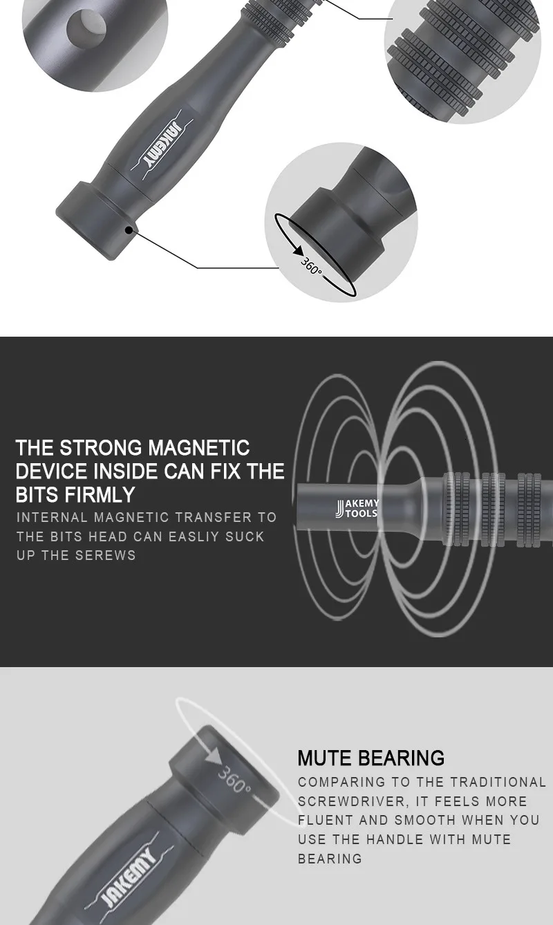 JM-8172 Multifunctional Scredriver Repair Tool Set with S2 Magnetic Driver Bits for Home DIY Improvement