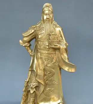 

Collect China fengshui old bronze military deity of wealth Guan Yu wealth statue