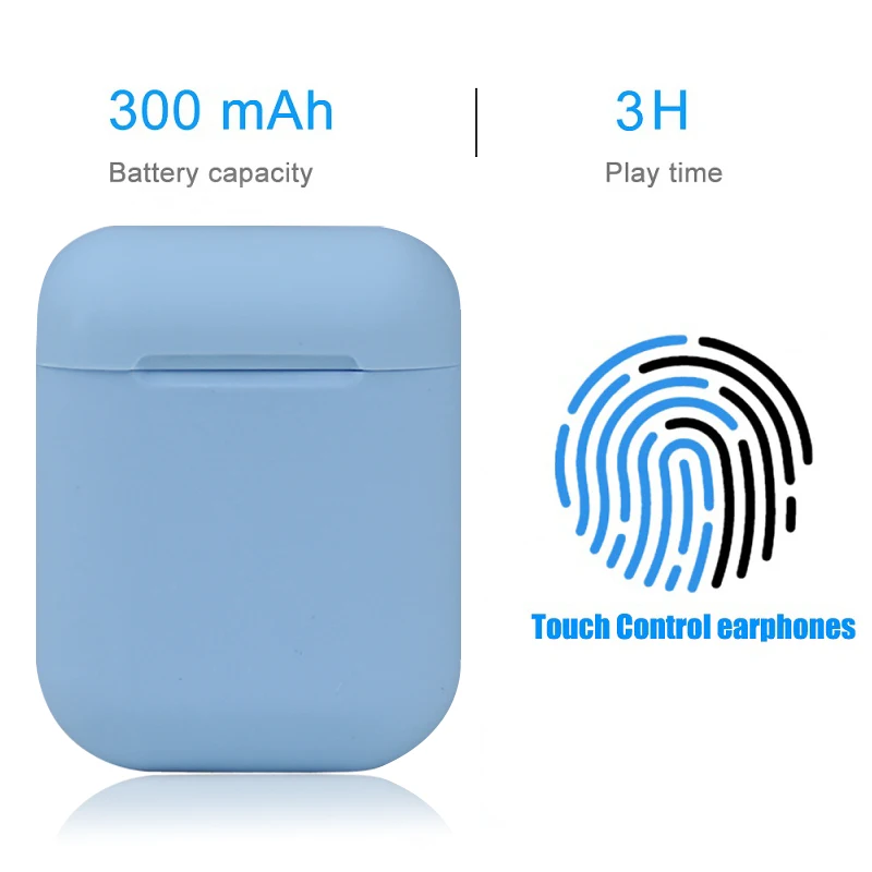 Беспроводные наушники Bluetooth 5,0 Macaron i12 tws в наушнике сенсорный всплывающий стерео гарнитура спортивный наушник для смартфона