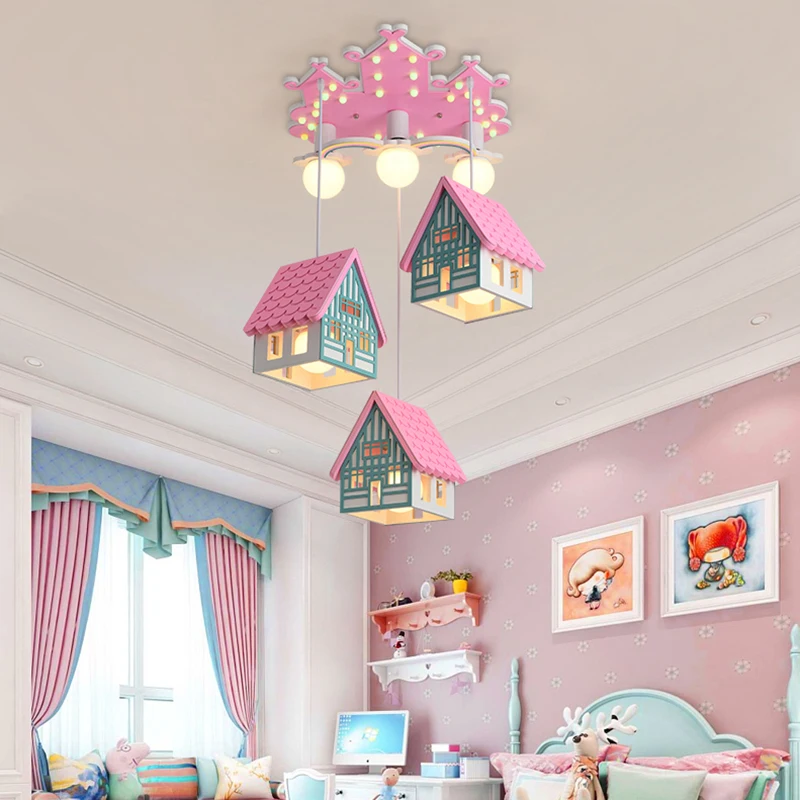 Children kids bedroom decor led lights for room indoor chandelier