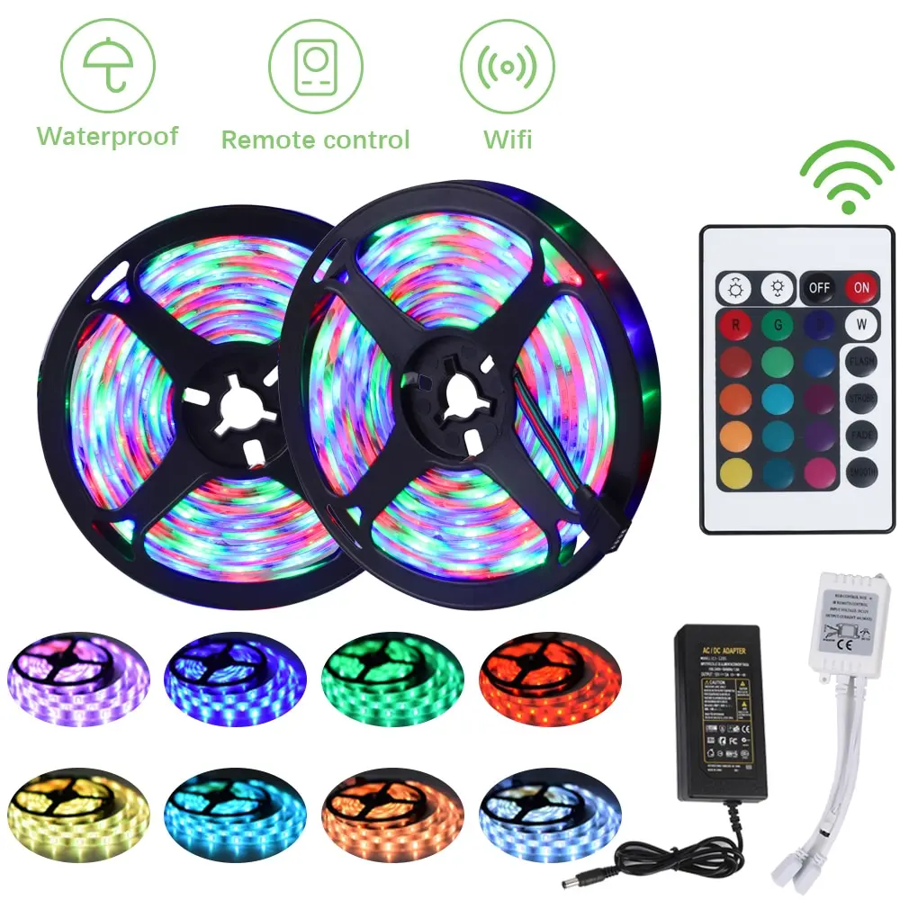

WIFI Light strip set LED light Strip Remote Control Light With Set Flexible Ribbon Light With Tape Diode Outdoor Light String