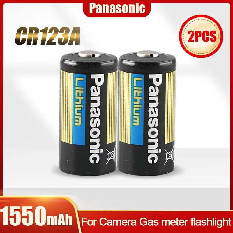 2PCS Original Panasonic CR123A 3V Lithium Battery CR123 123A CR17345