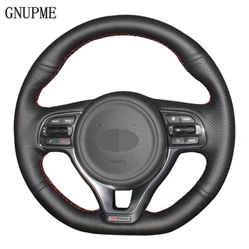 

Black PU Artificial Leather DIY Hand-stitched Car Steering Wheel Cover for Kia K5 Optima 2016-2018 for Sportage KX5 2016-2019