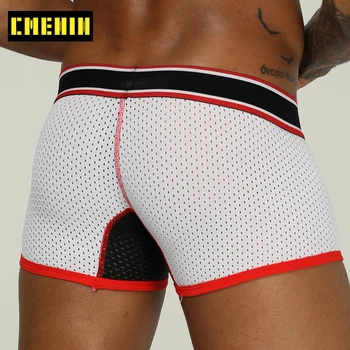 

CMENIN Sexy Men Underwear Boxer Men Underpants Mesh Boxershorts Men Cotton Gay Mens Boxers Shorts Male Panties Long Boxer OR201