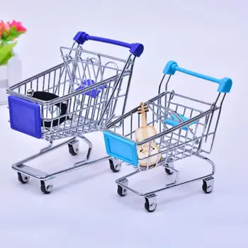 

Mini Supermarket Hand Trolley Shopping Utility Cart Storage Basket Pretend Kids X4YD