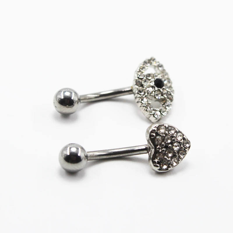 1pc Trendy Eye Heart Belly Button Rings Stainless Steel Crystal Dangling Piercing Navel Women Sexy Body Jewelry | Украшения и