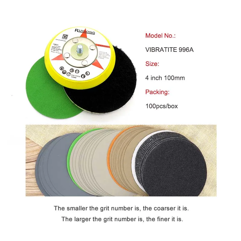 30개 4인치 100MM 방수 사포 훅앤루프 샌딩 디스크 실리콘 카바이드 60에서 10000 그릿 연마 및 그라인딩용