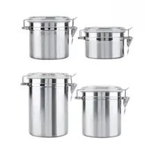 4 шт./1 шт. Герметичные банки из нержавеющей стали для хранения кофейных зерен, чая, контейнер для закусок, кухонные бутылки для хранения продуктов, банки