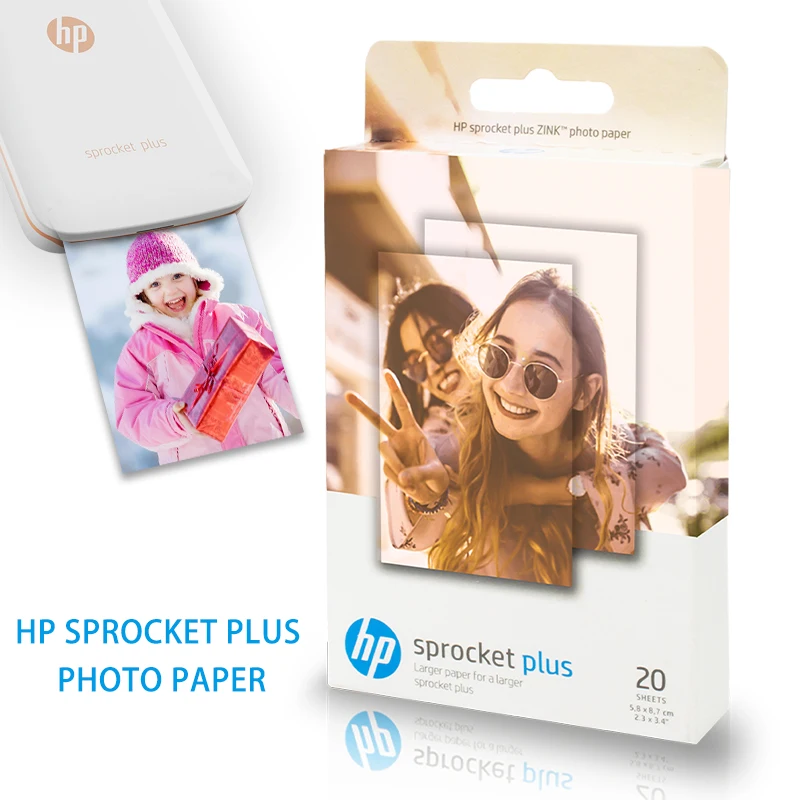 UniPlus, 20 hojas de papel fotográfico ZINK para HP Sprocket Plus, impresora  de fotos, estampado y portátil, papel fotográfico de bolsillo con respaldo  adhesivo|papel fotográfico| - AliExpress