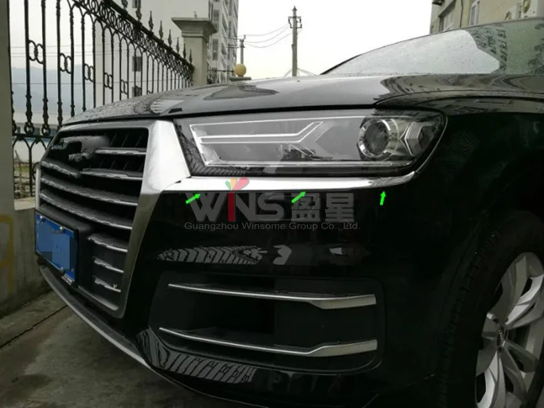 Для Audi Q7 хромированная крышка фары, накладка на голову, декоративные аксессуары для стайлинга автомобилей, аксессуары для тюнинга, хром