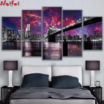 

new 5D crystal Round diamond painting diy diamond painting embroidery Home Decor diamond mosaic bridge view for people gift