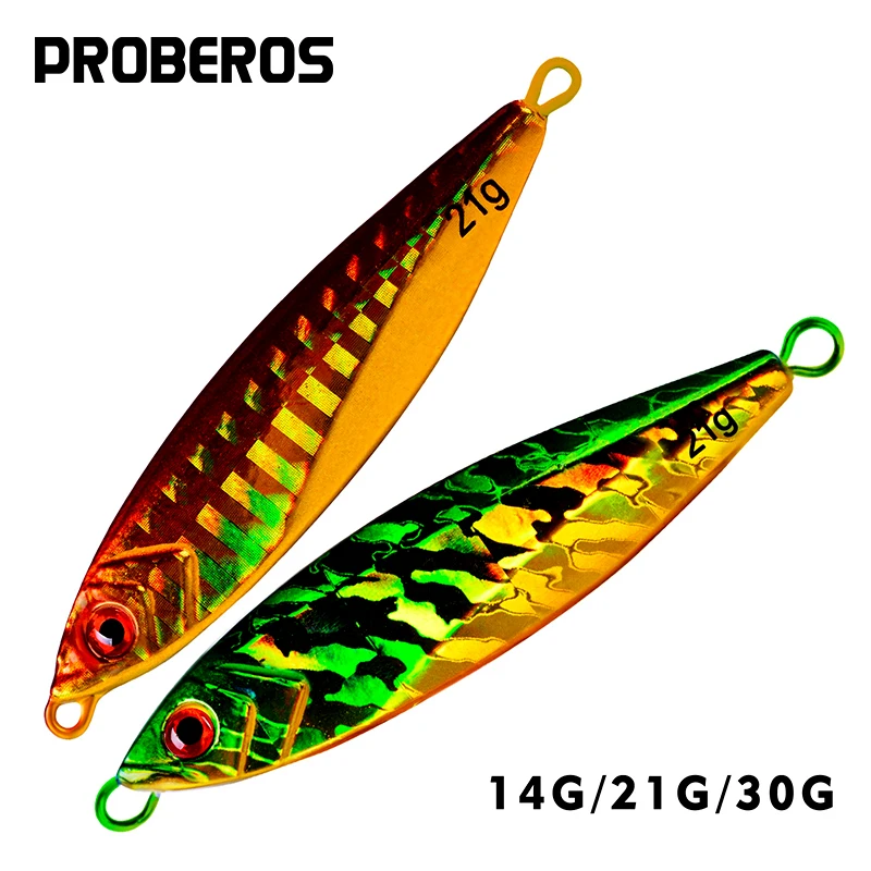 

PROBEROS, металлические рыболовные приманки 14, 22 и 30 г, свинцовая рыболовная снасть, металлическая приманка для джиггинга, с крючками, искусственная жесткая приманка
