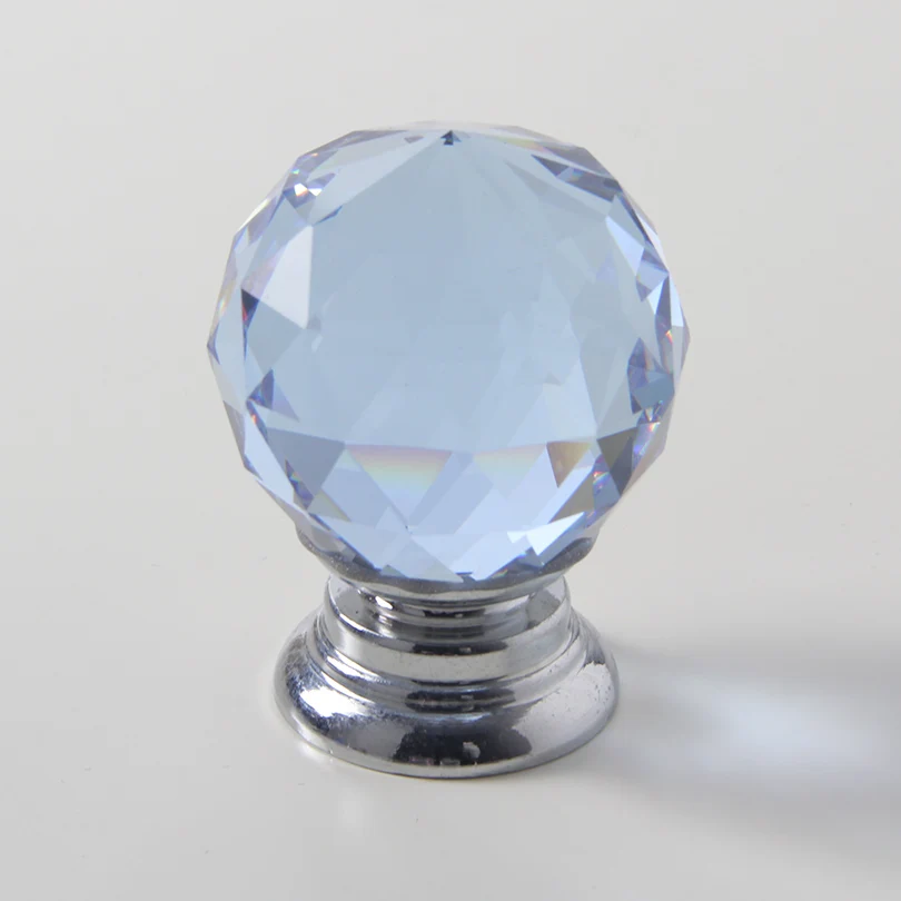 Light Blue Высококлассная Хрустальная ручка с одним отверстием, современный европейский стиль, двери шкафа, ручки для шкафа - Цвет: Light Blue