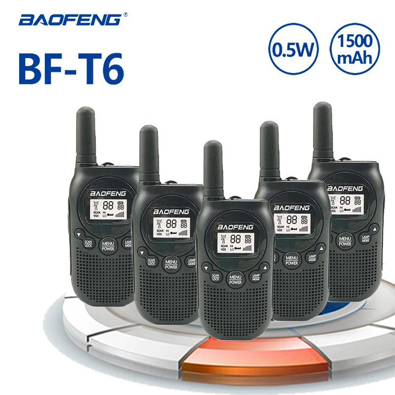 5 шт. Новый Baofeng BF T6 мини иди и болтай Walkie Talkie “иди детские игрушки 0 W 16CH FRS для UV 5R CB