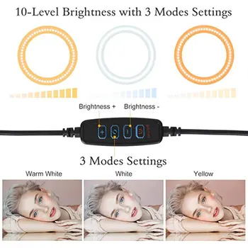 

10 Inch Selfie Ring Light With Adjustable Tripod Mini Tripod Lighting For Live Broadcast Video Shooting Smartphone Lighting