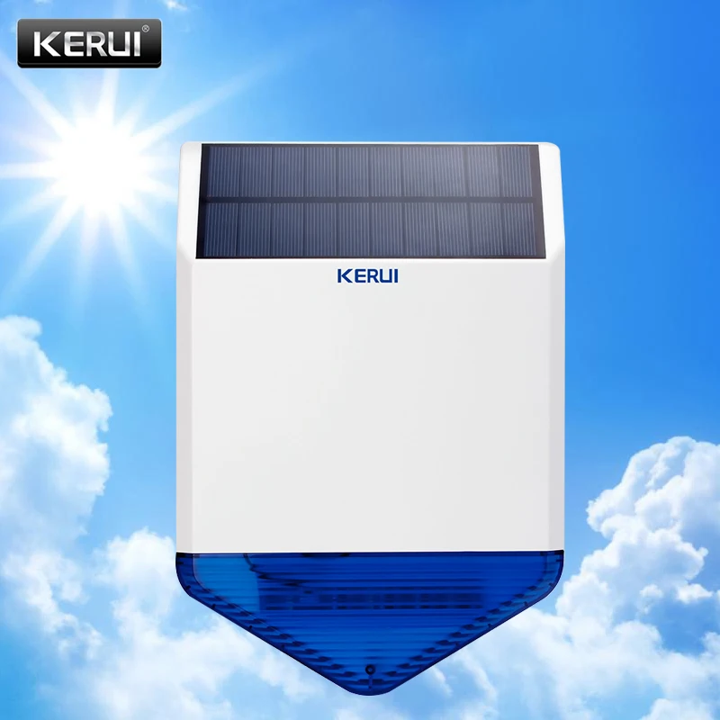 Solar Panel Solar Siren SJ1 for G19 G18 W18 8218G W1 GSM Alarm System Security with Flashing Response Sound Waterproof Outdoor
