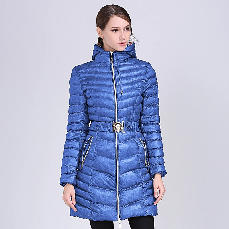 COUTUDI обновленная стильная куртка пальто женская теплая парка с капюшоном стеганая парка пальто Высокое качество Женская новая зимняя коллекция - Цвет: Royal Blue