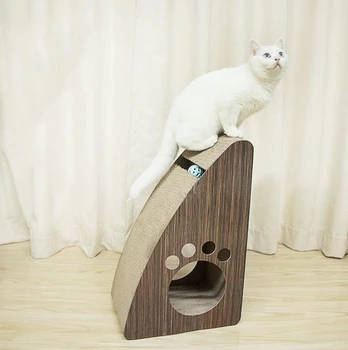 

Curved triangle corrugated paper cat scratching board pet grinding claw artifact cat scratching cat toy multi-faceted scratching