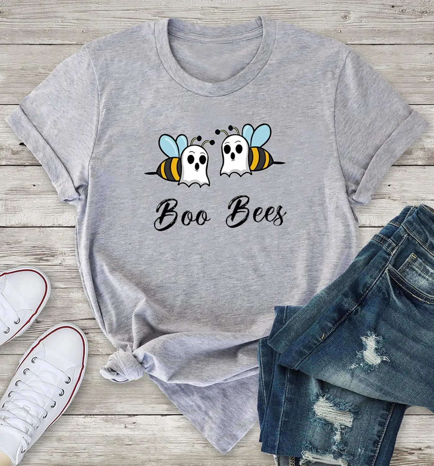 Berwarna Ghost Boo Lebah T Shirt Lucu 