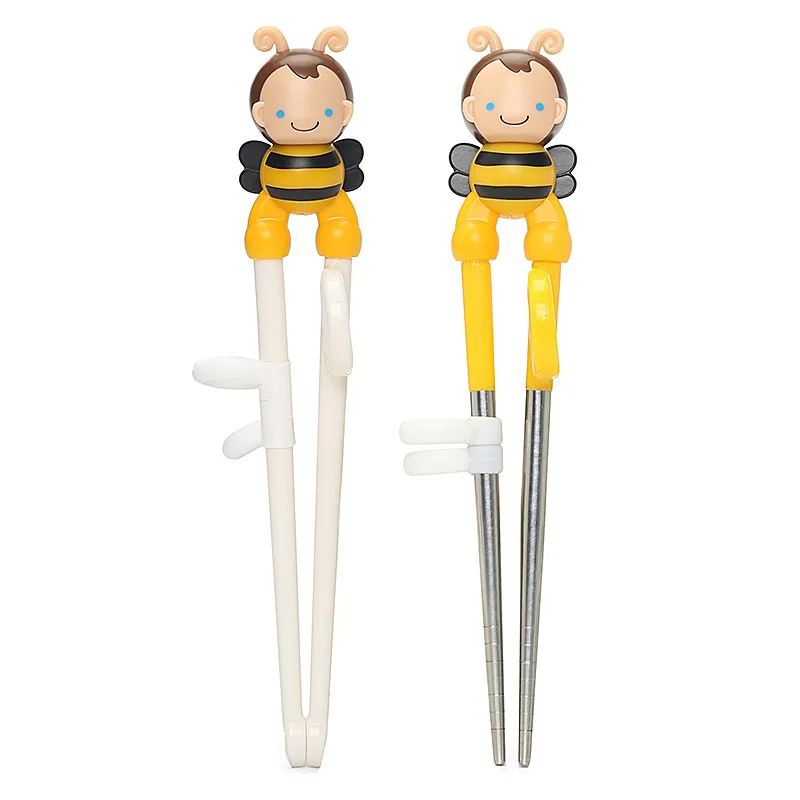 

Topbele Children Learning Chopsticks Baby Auxiliary xun lian kuai CHILDREN'S Tableware Chopsticks Stainless Steel CHILDREN'S Tra