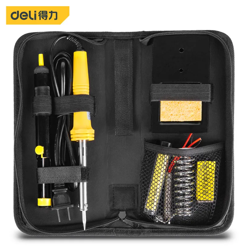 Deli DL393007 Electric Soldering Iron Cloth Bag Set 7 Piece Set Electrician Power Tools Tin Wire Welding Tools Fine Repair Tools