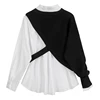 [EAM] Women White Knitting Split Big Size Blouse New Lapel Long Sleeve Loose Fit Shirt Fashion Tide Spring Autumn 2022 1DC019 ► Photo 2/2